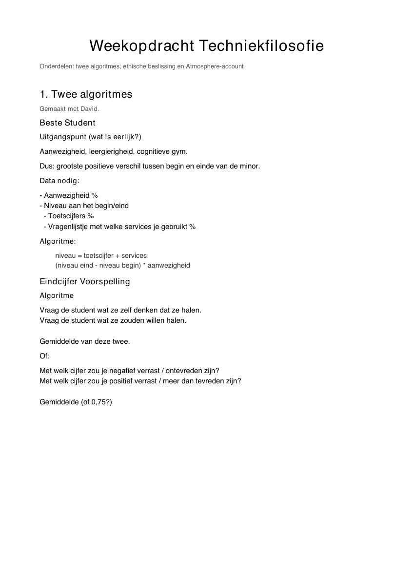 Denken over Tech — volledige weekopdracht, pagina 1